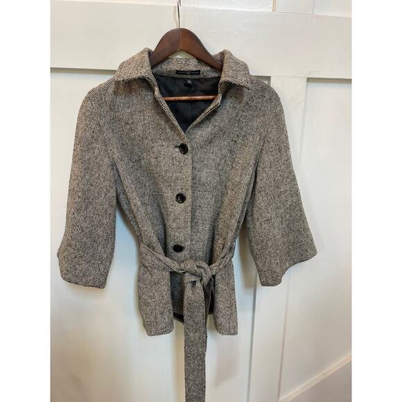 GAP Jackets & Blazers - Vtg GAP 3/4 Wide Sleeve Belted Herringbone Cropped Peacoat, M